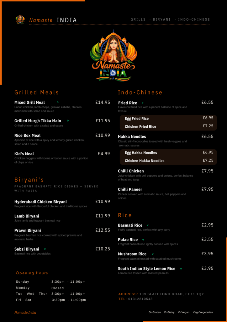 namaste india menu 1